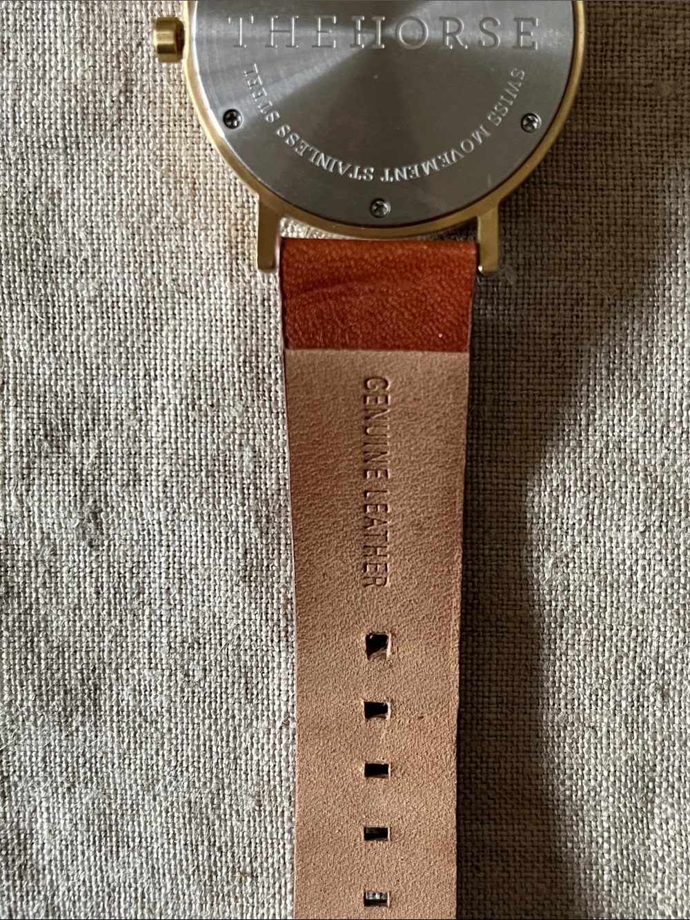 The Horse D Series Brushed Gold Tan Leather Watch - Picture 8 of 8